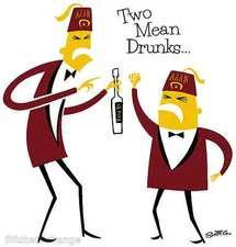 Two Mean Drunks Sticker Decal Print Artist Shag SH6