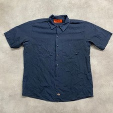 Dickies Work Shirt Mens XL Workwear Short Sleeve Button Up, Black