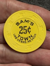 NEW .25 SAM'S TOWN GOLD RIVER LAS VEGAS NEVADA GAMBLING CASINO POKER CHIP