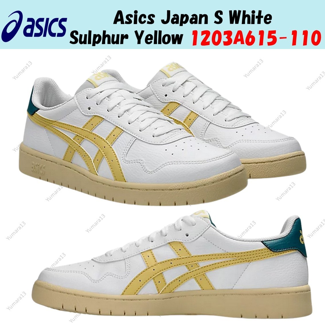 Asics Japan S White Sulphur Yellow 1203A615-110 Men's Size | eBay