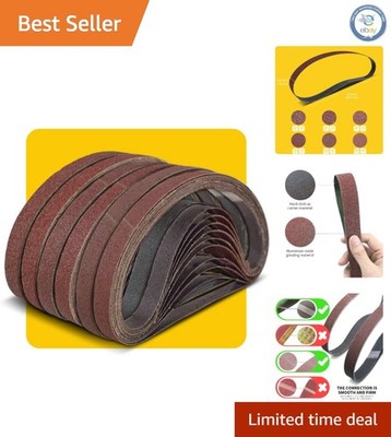60-Piece Sanding Belt Assortment, 1/2 x 18 Inch, Antistatic & Washable
