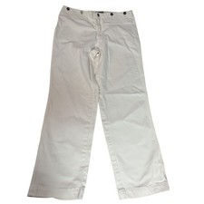 Lauren Jeans Company Ralph Lauren Women's White Sailor Style Wide Leg Pants