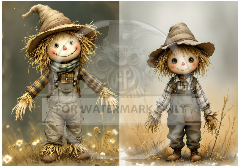 Scarecrow Cuties | A4 Rice Paper | Paper for Decoupage | Halloween