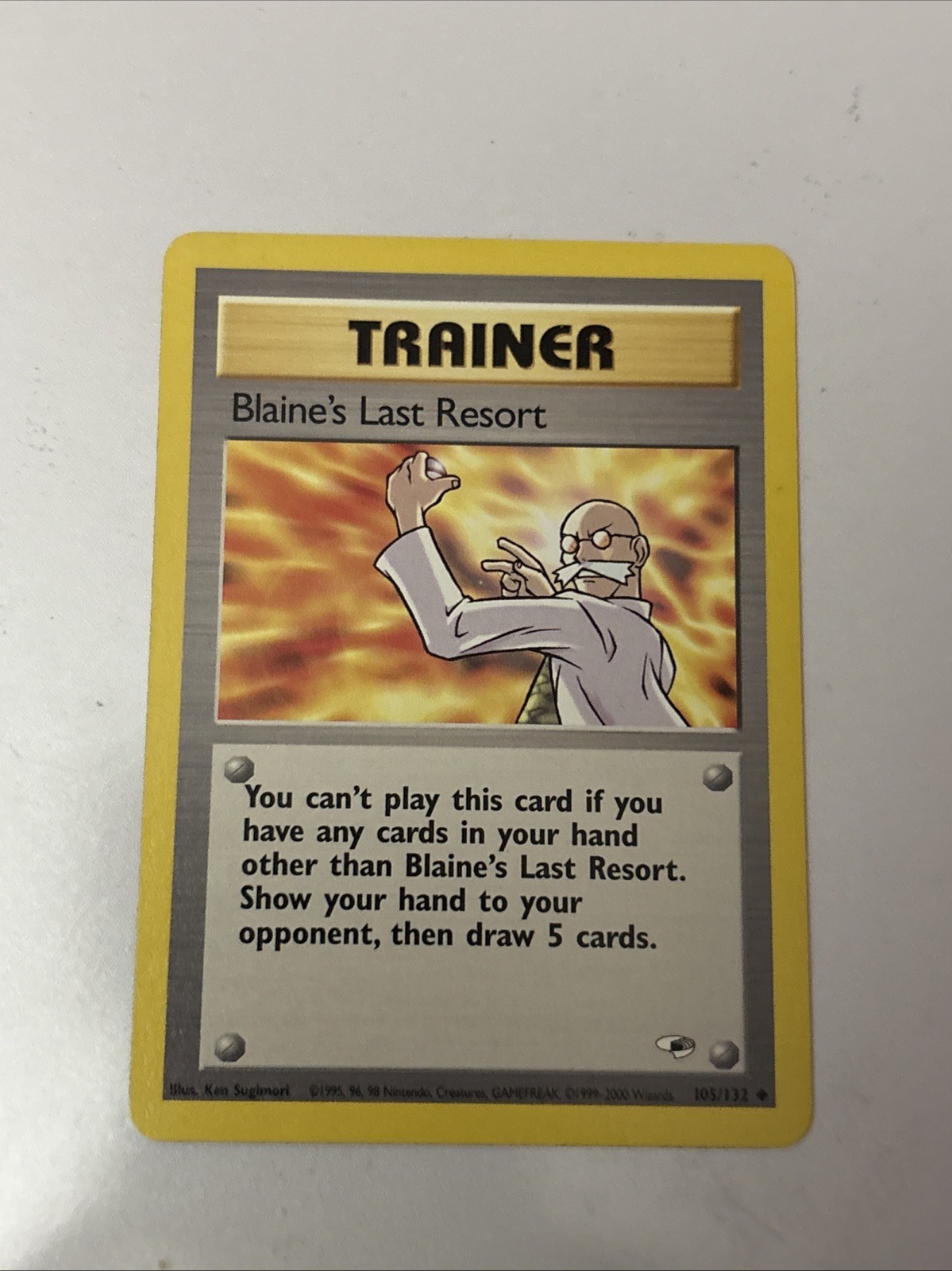 Pokémon TCG Blaine's Last Resort Gym Heroes 105/132 Regular - NM Near Mint Vtg