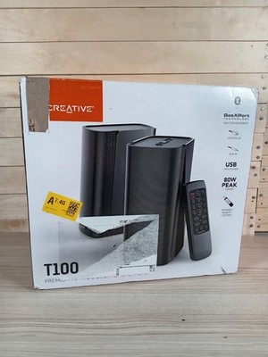 Creative T100 HiFi 2.0 Desktop Lautsprecher 80W Bluetooth 5.0 & Fernbedienung 