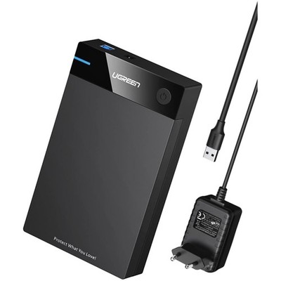 USB 3.0 Festplattengehäuse 3.5 Zoll SATA HDD SSD, UASP, Werkzeuglos, Schwarz