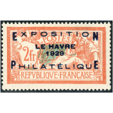FRANCE N°257A SURCHARGÉ DU HAVRE NEUF* ANNÉE 1929 SIGNÉ BRUN COTE 900€