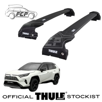 Thule WingBar Edge Black Roof Bars Set to fit Toyota RAV4 Mk.5 19-25 Closed Rail
