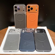 For iPhone 17 Pro Max 16 15 14 13 Shockproof Carbon Fiber PC TPU Mag Safe Case