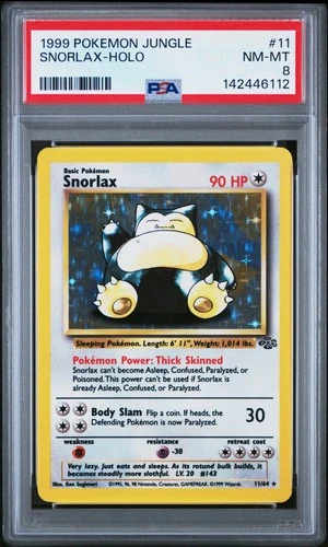 1999 POKEMON JUNGLE #11 SNORLAX-HOLO PSA 8