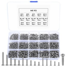 Jeu de vis M2 M2,5 M3, 845 pièces de vis autotaraudeuses, tête ronde Hol...