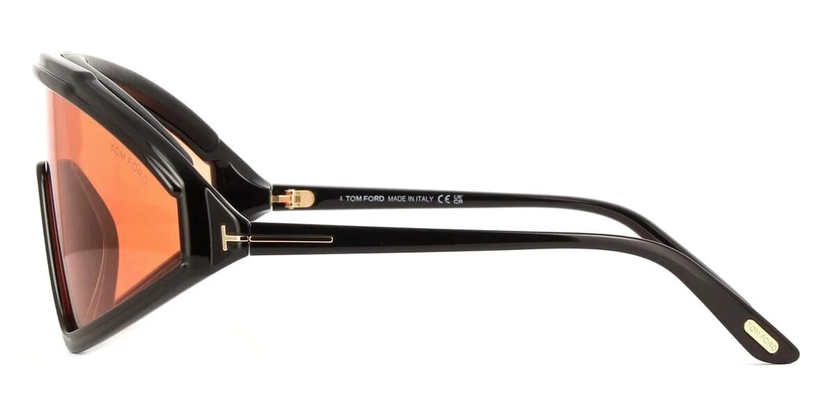 TOM FORD Lorna FT 1121 01G Black Brown Lens Ski Shield 