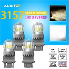 4X White 3157 3457 3057 Turn Signal Backup Reverse Parking LED Light Bulbs 3156