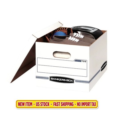 Bankers Box Basic Duty LetterLegal File Storage Box with Lids, 10 Pack, White