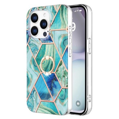 Yuyib Smartphone Case With Iphone 15 Pro, With Ring, Marble Pattern, Plated Fin_