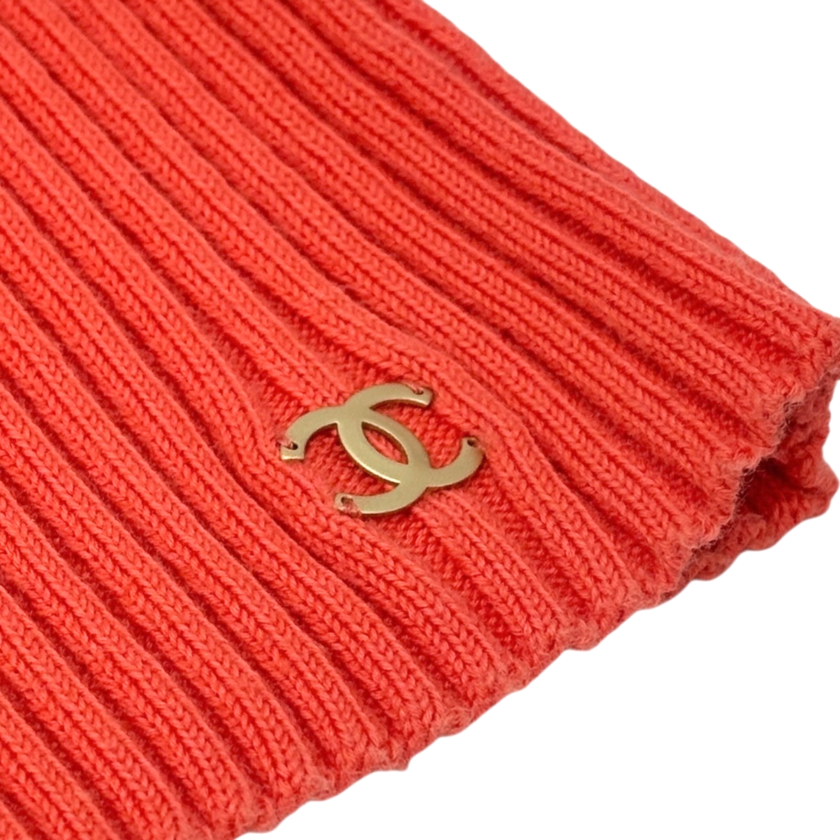 CHANEL Vintage 01C CC Gold Ring Knit Ribed Tank Camisole Top #40