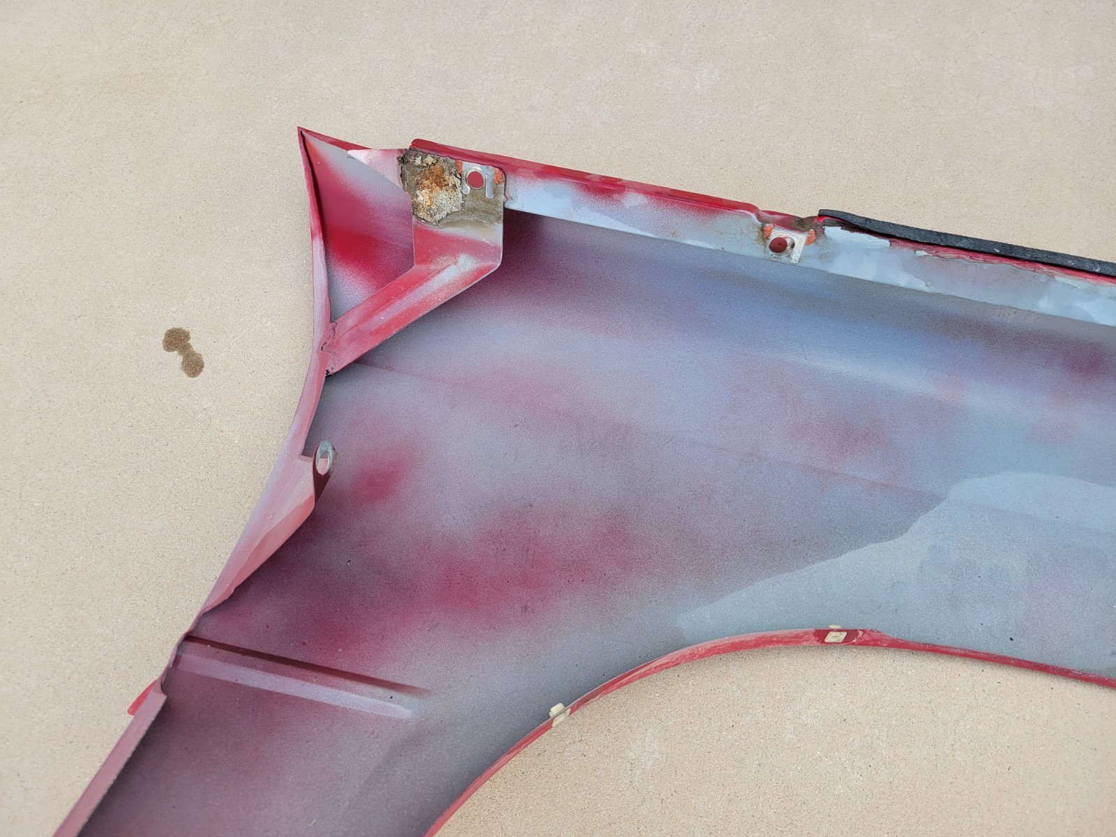 1989–1991 Chrysler TC By Maserati Front Left Driver Fender Assembly OEM Red Used