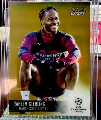 2020 Topps Stadium Club Chrome Raheem Sterling UCL Gold Refractor #/50