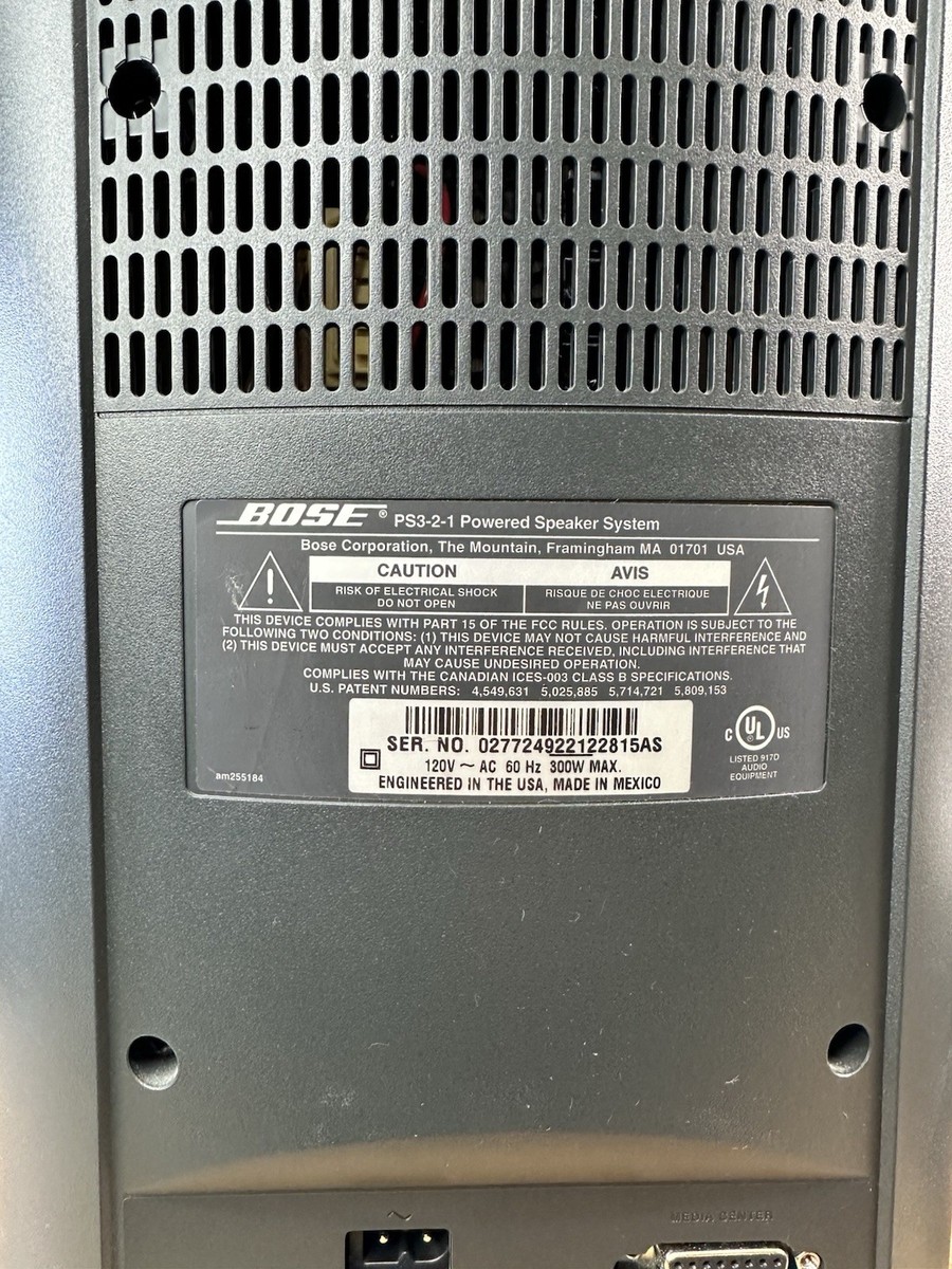 Bose AV3-2-1 II Media Center Speaker System With Remote + Cords