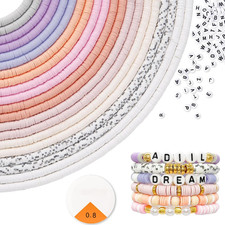 7200pcs Clay Beads Bracelet Making Kit, 6mm Polymer Heishi Beads for Jewelry Mak