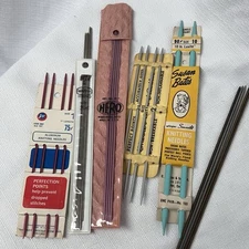 Vintage Double Pointed Knitting Needles Aluminum Plastic Variety Boye Hero Bates