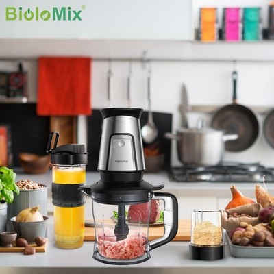 BioloMix Nutri Blender & Smoothie Maker Food Chopper & Dry Grinder700W Silver