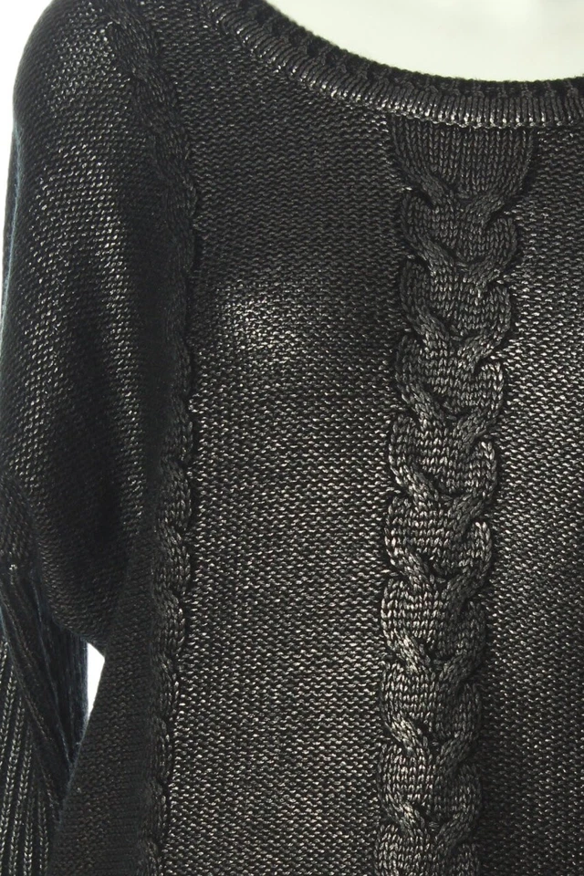 FIRETRAP Jersey de cuello redondo Mujeres Jersey Talla EU 34 negro-color plata - Imagen 3 de 4