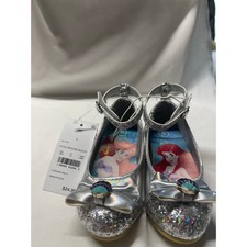 NWT Disney Princess Ariel Silver Glitter Dress Up Heel Shoes Toddler Size 6