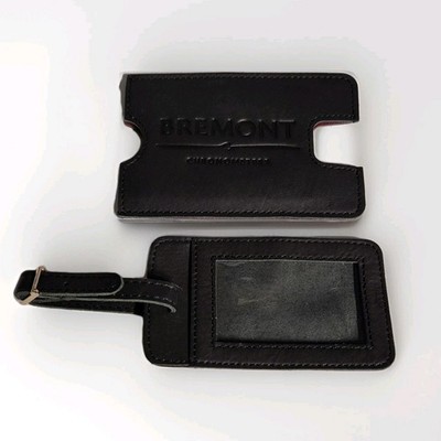Bremont Luggage Tag Black Leather High quality leather UK Watxh brand Ideal gift