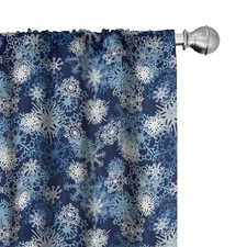  Winter Curtains, Various Different 28"W x 95"L (Pack of 2) Pale Blue Dark Blue