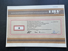 Sammelaktie Baden-W&uuml;rttembergische Bank AG  2500 DM (50x 50 DM) 1977 Stuttgart