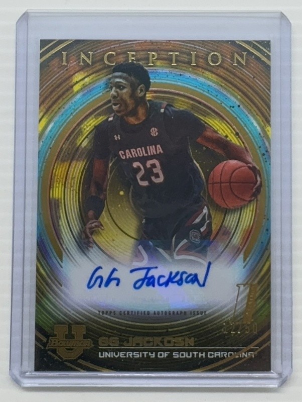 2022-23 Bowman U Inception GG Jackson Gold Foil Prospect Auto #12/50 Gamecocks