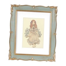 Vintage Picture Frame 8x10 8 by 10 Ornate Decorative 8x10 inch Mint Green Gold