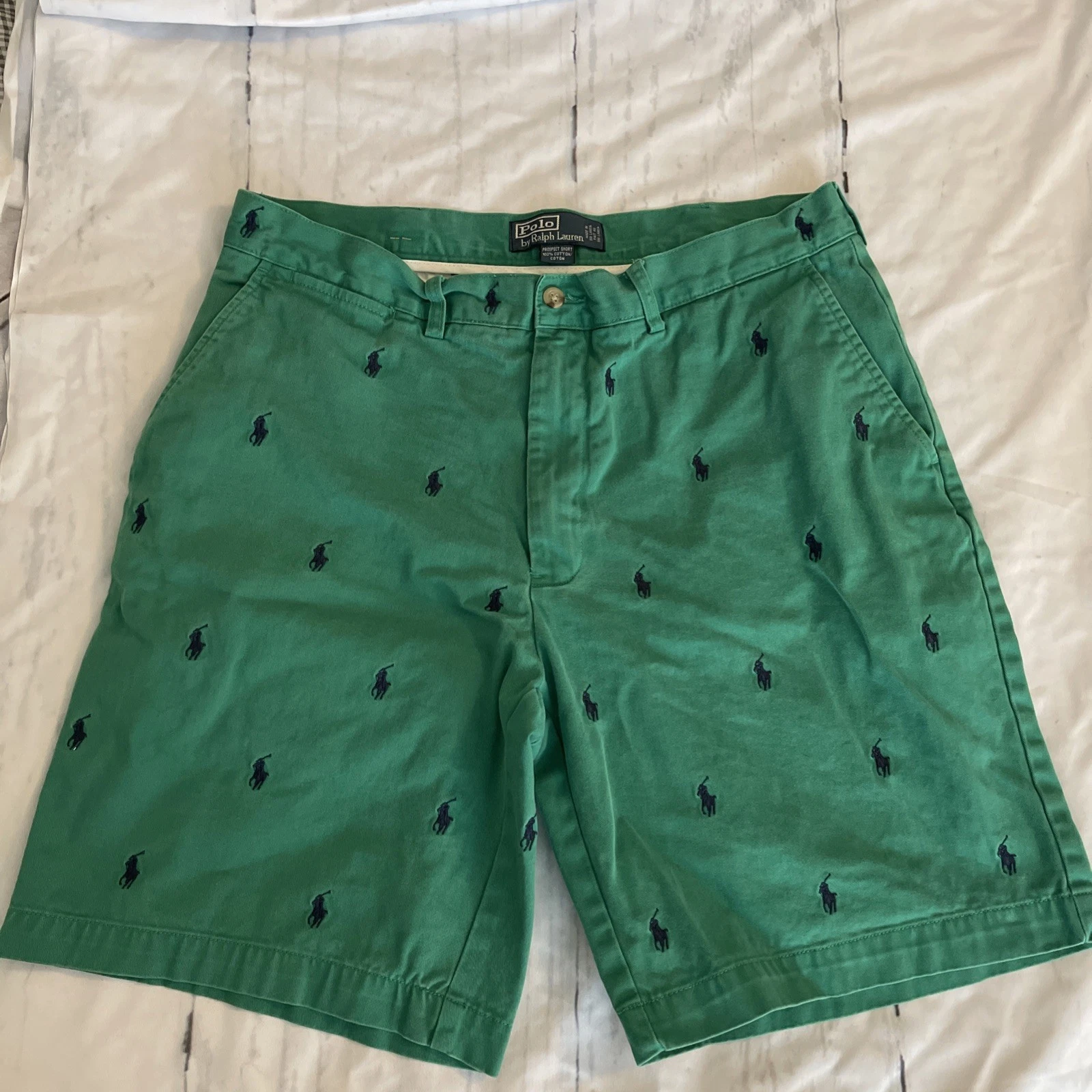 Ralph Lauren Polo Prospect Shorts Men’s Fit Size 35 Green Good Condition Y2K