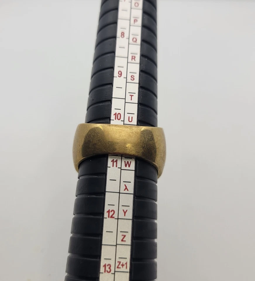 Anillo de cristal piedra blanca de latón rock punk motociclista pirata EE. UU. talla 10 1/2 vintage Foto 3 de 4