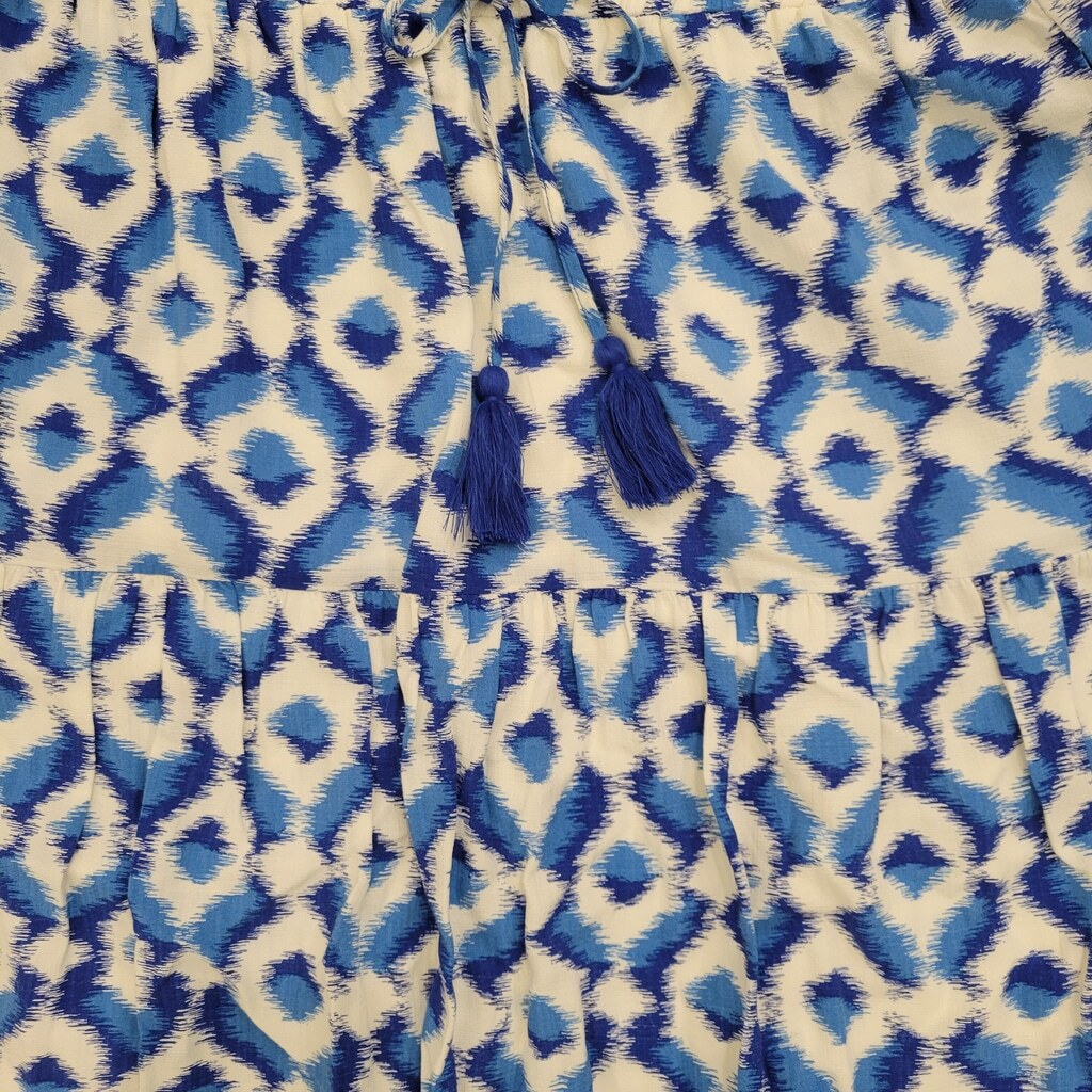 Knox Rose Blue White Patterned drawstring skirt s… - image 5