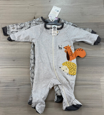 Gerber Baby Boys 2-Pack Sleep 'N Play Hedgehog & Squirrel Newborn 17-21  NEW