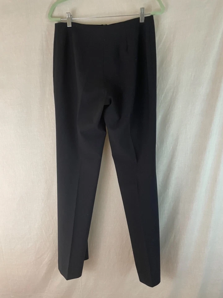 Fabrizio Gianni Pants 8 Black Stretch Hi Rise No Waist Straight Leg Zip Front - Image 3 of 4