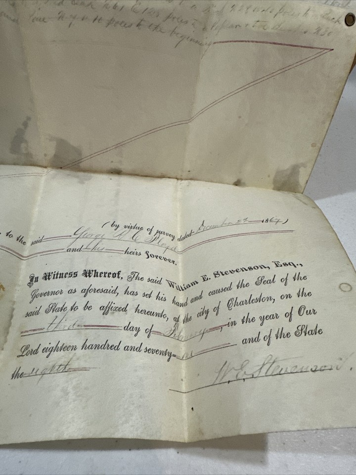 West Virginia Land Grant Vellum 1871 Logan County RARE Signed William