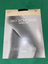 Casual Corner Hosiery Silky Lycra Sheer Control Top Pantyhose Size C Navy N1