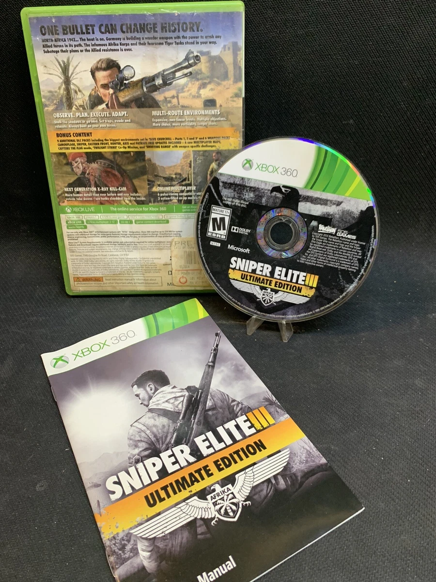 Sniper Elite 3 III Ultimate Edition Xbox 360 2015 Complete w