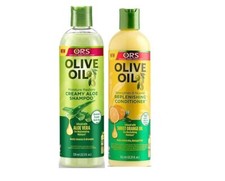 ORS Olive Oil Creamy Aloe Shampoo 12.5 oz and Replenishing Conditioner 12.25 oz