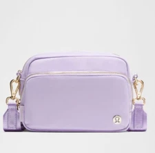 NWT LULULEMON  EVERYWHERE CROSSBODY BAG METAL HARDWARE 2L Lavender frost /gold