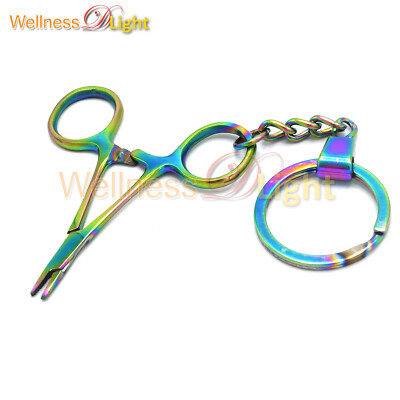 Multi Titanium Rainbow Needle Holder Driver Miniature Key Chain