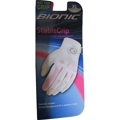 Bionic Womens Golf Gloves StableGrip Classic X-Large Right Hand Pink NEW DMG PKG
