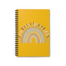 Faithful Rainbow Rule Lined Spiral Notebook in Yellow