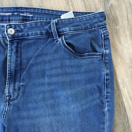 Old Navy Womens Jeggings Sz 18 Tall Blue WOW Super Skinny Pull On Jeans Med Wash - Picture 8 of 15