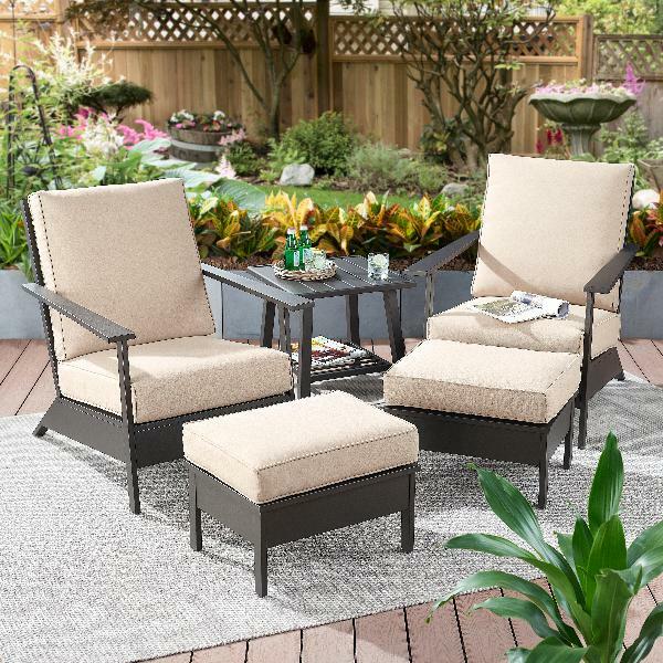 4 Piece Patio Furniture Set Outdoor Wicker Table Chairs Loveseat
