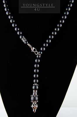 Herren Halskette Mit Onyx & Türkis Perlen - Naturstein Kette In 4 Längen