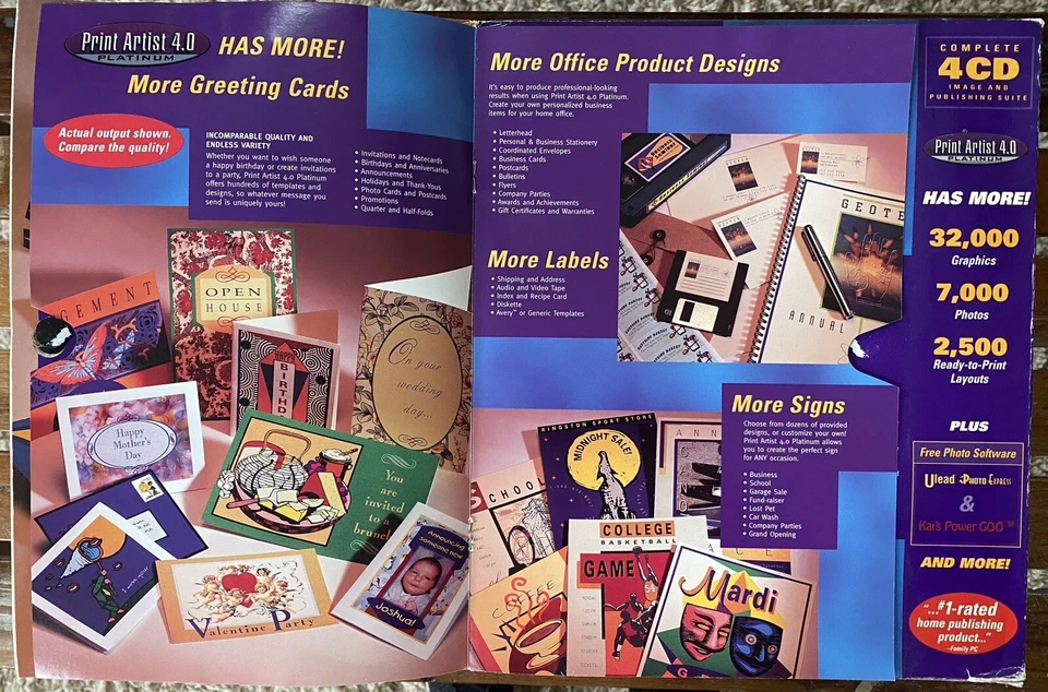 Print Artist 4.0 Platinum SIERRA HOME © 1998 Sierra On-Line WIN 95 & MAC CD - Image 3 of 4